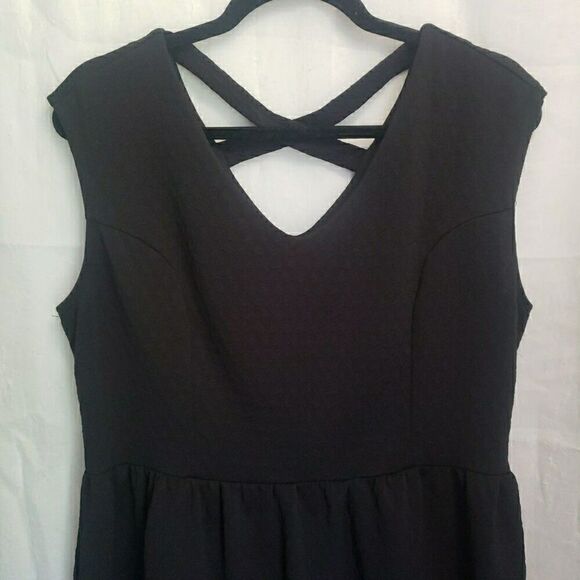 Dark Academia Dress Sleeveless Pleated Fit & Flare Stretch Women's Size XL - Picture 2 of 11